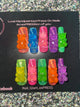 Neon Jelly Gummy Bears with Reflective Glitter Press On Nail Enhancements | XXL Nails | Custom Nails| Gel X Nails | Luxury Press On Nails